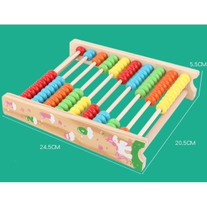Numaratoare Flippy, din Lemn, Vopsea Ecologica, 10 Siruri x 10 Margele, 4-6 Ani, 24.5 x 20.5 cm, Multicolor - Img 4