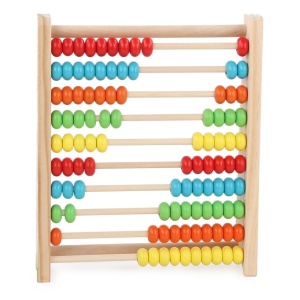 Numaratoare Flippy, din Lemn, Vopsea Ecologica, 10 Siruri x 10 Margele, 4-6 Ani, 24.5 x 20.5 cm, Multicolor - Img 1