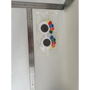 Ochelari Rotunzi Happy Birthday, Flippy, Tematica Aniversare, Protectie Soare, din Plastic, 18.5x11.5 cm, Alb - Img 2