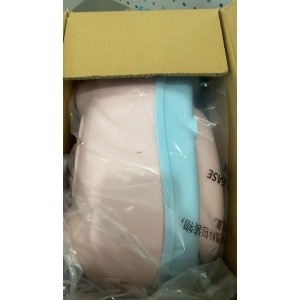 Olita pentru Copii, Flippy, +6 luni, Compartiment Detasabil, cu Capac, Antiderapanta, din Plastic, Colac Moale, Model Animat Ciclop, cu Maner, 33 x 21 x 45 cm, Albastru/Roz - Img 2