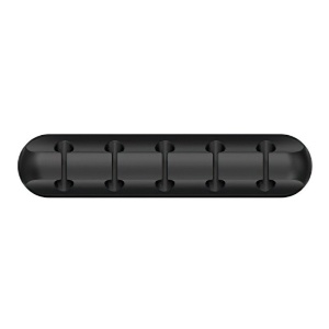 Organizator de Cabluri, Flippy, Autoadeziv, Multifunctional, 5 Locuri de Suport, 9.6x2.2cm, Negru - Img 1