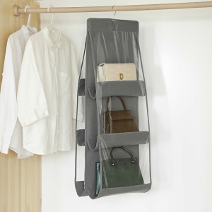 Organizator Genti 6 Compartimente Flippy, Suspendabil, 85 x 36 cm, gri - Img 4