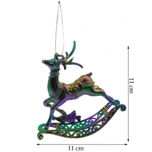 Ornament brad de Craciun, Iridescent, in forma de Ren, 11 cm x 11 cm, Plastic, Flippy - Img 11