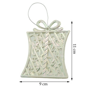 Ornament brad de Craciun, Perlat, in forma de Cadou, 9 cm x 11 cm, Plastic, Flippy - Img 11