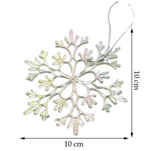Ornament brad de Craciun, Perlat, in forma de Fulg de nea, 10 cm x 10 cm, Plastic, Flippy - Img 11
