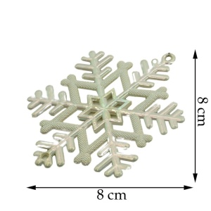 Ornament brad de Craciun, Perlat, in forma de Fulg de nea, 8 cm x 8 cm, Plastic, Flippy - Img 11