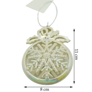 Ornament brad de Craciun, Perlat, Rotund, 8 cm x 11 cm, Plastic, Flippy - Img 11