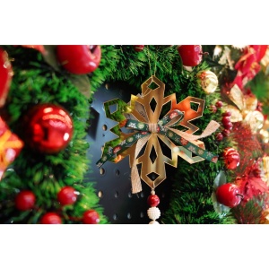Ornament brad, Flippy, Fulg de nea, Auriu, Lucios, 16*30CM, Acril, Interior/ Exterior - Img 3