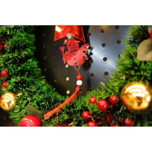 Ornament brad, Flippy, Stea, Om de zapada, Rosu, Lucios, 10*28CM, Acril, Interior/ Exterior - Img 8