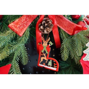 Ornament de brad cerb, Flippy, multicolor, lemn, 10 cm - Img 3