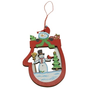 Ornament de brad oameni de zapada, Flippy, multicolor, lemn, 10 cm - Img 1