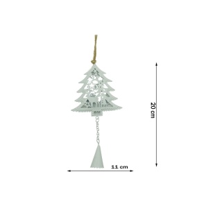 Ornament de brad pom de craciun, Flippy, alb, metal, 20 cm - Img 6