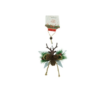 Ornament de brad stea cu cerb, Flippy, multicolor, lemn, 15 cm - Img 2
