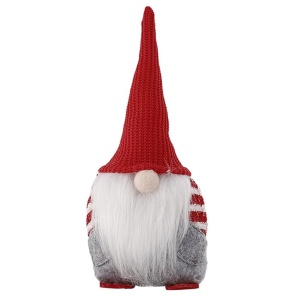 Ornament de Craciun Spiridus, Caciula Rosie Impletita, Flippy, Material Textil, 25 cm, Multicolor - Img 1