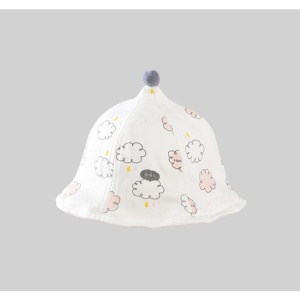 Palarie de Protectie pentru Bebelusi, Flippy, Model cu Norisori Roz, Pescareasca, de Primavara si Toamna, cu Masca si Fermoar, 48 cm, pentru 6-12 Luni, Roz - Img 2