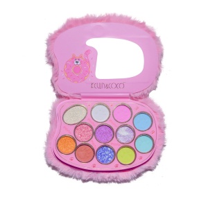 Paleta de Machiaj, KEVIN & COCO, Pink Fuzzy Fard de Pleoape,12 culori, 15 x 10.5 x 3 cm - Img 1