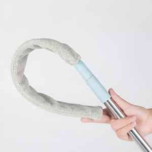 Pamatuf pentru Curatat Praful, Flippy, Model Slim pentru Zone Greu Accesibile, Maner Extensibil, Laveta Microfibra Inclusa, Usor de Curatat, Albastru Gri - Img 6