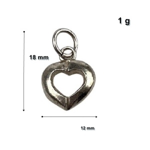 Pandantiv din Argint 925 Jolie Silver, Model Inima Contur, 18 x 12 mm, 1 g - Img 2
