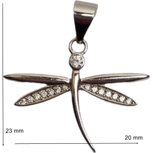 Pandantiv din Argint 925 Jolie Silver, Model Libelula cu Zirconii, 23 x 20 mm, 1.8 g - Img 2