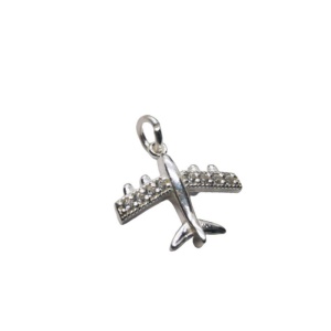 Pandantiv, Jolie Silver, Argint 925, Model Avion Cu Zirconii, 1.7 G, 2x2 Cm - Img 3
