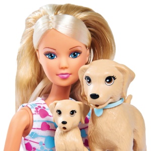 Papusa Simba Steffi Love Puppy Walk 29 cm cu 2 figurine si accesorii - Img 3