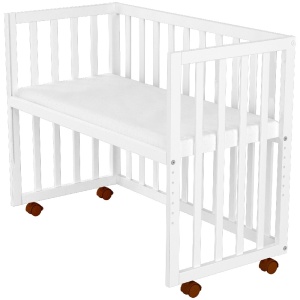Patut copii din lemn co-sleeper Hubners Matei 94x46 cm alb - Img 5