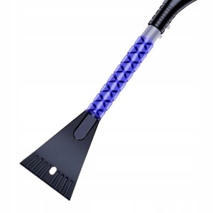 Perie de Zapada cu Racleta pentru Masina, Flippy, Multifunctionala, Demontabila, cu Maner Antiderapant, Aluminiu, Plastic, Fragmentarea Ghetii de pe Parbriz, Solutia pentru Iarna, pentru Dezghetare, 68x24x11.1 cm, Albastru - Img 6