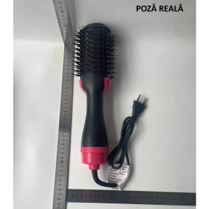 Perie Electrica de Par Fixa, Flippy, pentru Volum, Ceramica, 3 Setari de Temperatura, 1000W, pentru Toate Tipurile de Par, Negru-Roz - Img 13