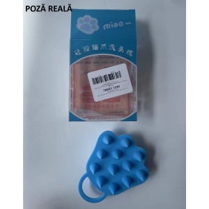 Perie pentru Masajul Scalpului, Perie pentru Sampon, Labuță de Pisică, Dimensiune 7x8 cm, Curatarea si Mentinerea Curata a Parului, Albastru - Img 6