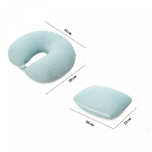 Perna de calatorie, Flippy , 2 in 1, cu Particule de Spuma cu Memorie, Verde - Img 2