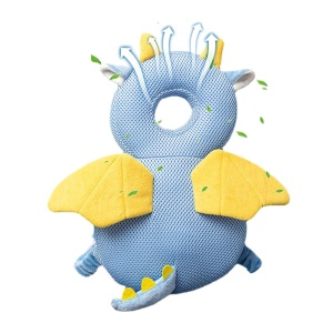 Perna tip Rucsac pentru Protectia Capului, Flippy, Tetiera tip Dragon, pentru Bebelusi, Design tip Plasa, 33x6x19 cm, 180 g, Albastru - Img 3