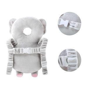 Perna tip Rucsac pentru Protectia Capului, Flippy, Tetiera tip Elefant de Plus, pentru Bebelusi, 33x6x19 cm, 180 g, Gri - Img 11