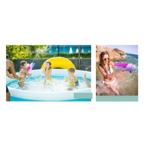 Pistol cu Apa pentru Copii, Rezervor, Pentru Piscina/Plaja, Flippy, 6ani+, Roz, 600ML - Img 3