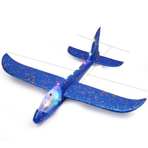 Pistol cu Lansator de Avion, Flippy, din Polistiren+Plastic, +3 Ani, Avion 24 cm, Lansare 10 m, cu Lumini, Rosu/Albastru - Img 2