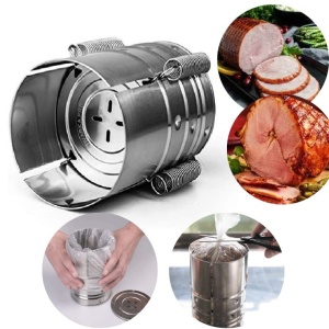 Presa din inox Flippy, pentru preparat sunca presata, cu capac, dimensiune reglabila in 3 trepte, 15 x 15 x 18 cm, argintiu - Img 2