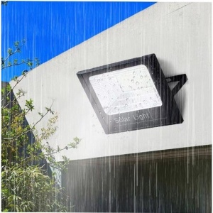 Proiector LED/Lampa solara de exterior Flippy, 15 cm x 12 cm, Rezistent la Apa IP67, cu Panou Solar, 100 LED SMD, 30W, Senzor de lumina, Timer, cu Telecomanda, 2 moduri de iluminat, kit montaj inclus, Lumina Rece - Img 5