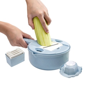 Razatoare multifunctionala Flippy pentru legume, fructe, branzeturi, 10 piese, 27.6x8 cm, albastru - Img 5