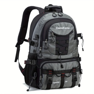 Rucsac Multifunctional de Alpinism, Flippy, Capacitate 36-55 L, de Calatorie, Impermeabil, Slot USB Incarcare Telefon, Bretele Reglabile, 52 x 34 x 19 cm, Gri - Img 5
