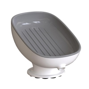 Savoniera din Plastic, Flippy, cu Ventuza, Design Modern, Gri - Img 2