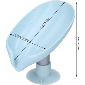 Savoniera Flippy, cu scurgere, pentru sapun, cu ventuza, material ABS, 13 x 8.5 x 10.5 cm, albastru - Img 7