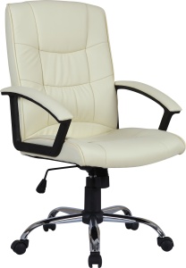 Scaun de birou directorial US02, bej, 66x62x107-117 cm - Img 1