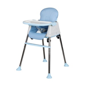 Scaun de Masa Pliabil 3in1, Flippy, Reglabil, Multifunctional, 3 Pozitii, Masuta si Husa Detasabile, Roti, Centura de Siguranta, Ajustare Inaltime, Albastru - Img 1