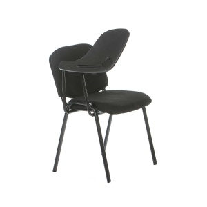 Scaun vizitator cu masa rabatabila, negru, 53x40x76 cm - Img 3