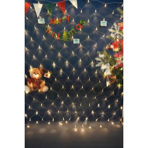Sectiune Instalatie de Craciun Flippy, Tip Plasa, 120 LED-uri, 1.5 x 1.5 m, 8 jocuri de lumini, Interconectabila, Fir transparent, Alb cald - Img 2