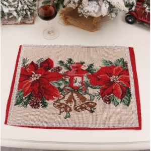 Servet pentru Masa, Flippy, Model Craciunite, Tematica Craciun, 43 x 34 cm, Rosu - Img 2