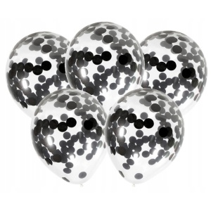 Set 10 Baloane din Latex, Flippy, Model Party Confetti, 5 x Confetti, 5 x Negru, 25 cm, 2.2g - Img 6
