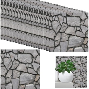 Set 10 x Placi Tapet Autocolant 3D cu Imitatie de Pietre, pentru Perete Bucatarie Sufragerie, Usor de Curatat, Rezistent la Apa, Autoadeziv, 30x30 cm, Gri - Img 4
