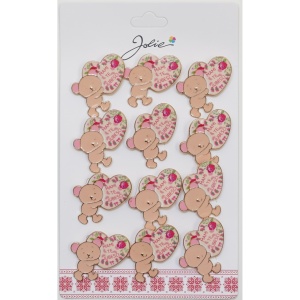 Set 12 Brose Martisor Primavara cu Mesaj Mami Te Iubesc