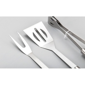 Set 14 Ustensile pentru Gratar cu Termometru, Flippy, din Otel Inoxidabil, Geanta Oxford, Argintiu - Img 6