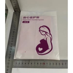 Set 2 Centuri de Monitorizare a Ritmului Cardiac Fetal, Flippy, Material Moale si Elastic, 6 x 130 cm, Roz - Img 2